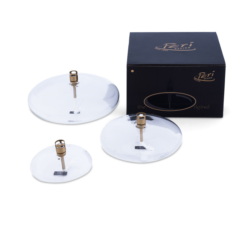 Lampe à Huile Disc L Peri Living – Verre Transparent Ø18 cm