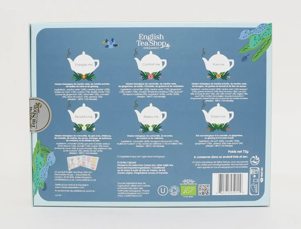 Coffret 6 Thés & Infusions Bio Éco-conçu – Bien-être & Détente