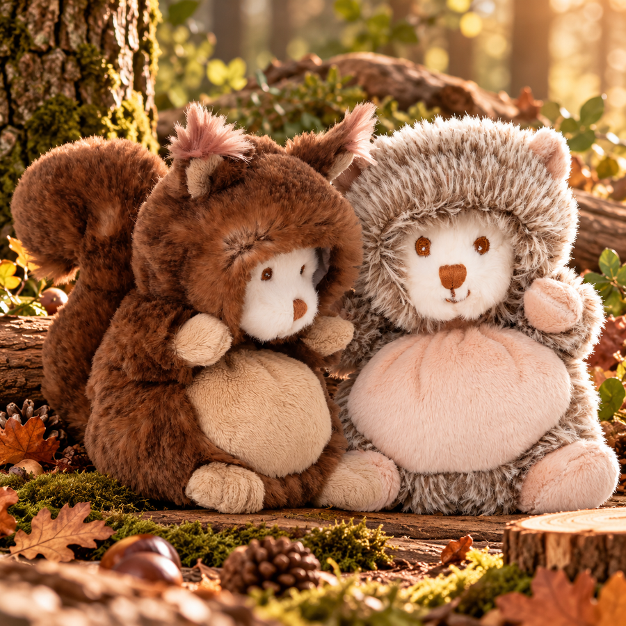 Peluches Bukowski Ziggy – Brunis Écureuil & Hubert Hérisson
