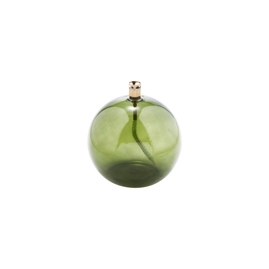 Lampe à Huile Ronde L Peri Living – Verre Vert Ø13 cm